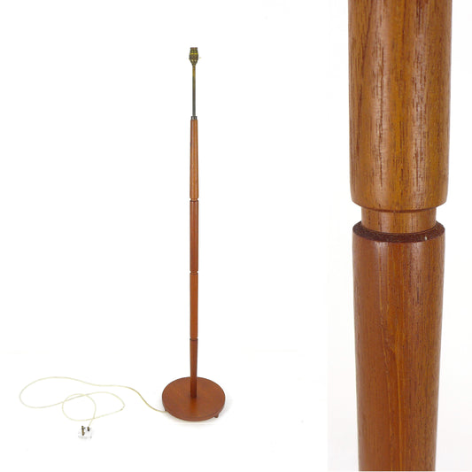 Mid Century Teak Floor Lamp / Standard Lamp Base - Bamboo/Boho