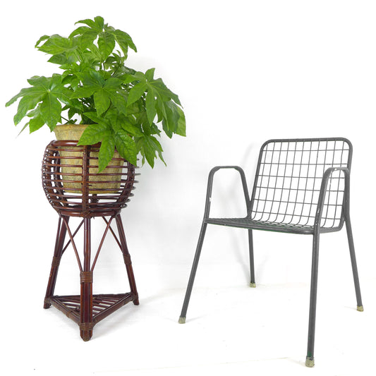 Large Vintage 1970's Bamboo Plant Stand - Mid Century