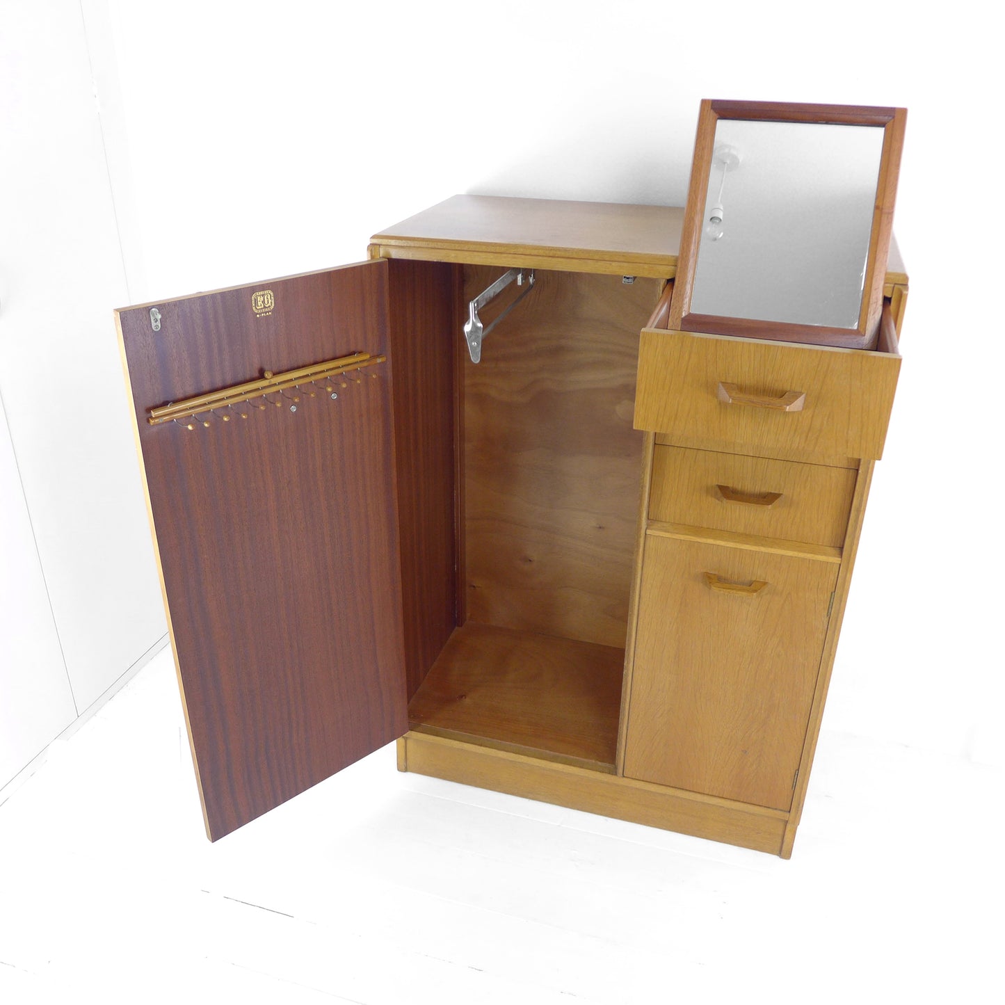 Vintage G PLAN Wardrobe - Gentleman's Tallboy with Drawers - Mid Century