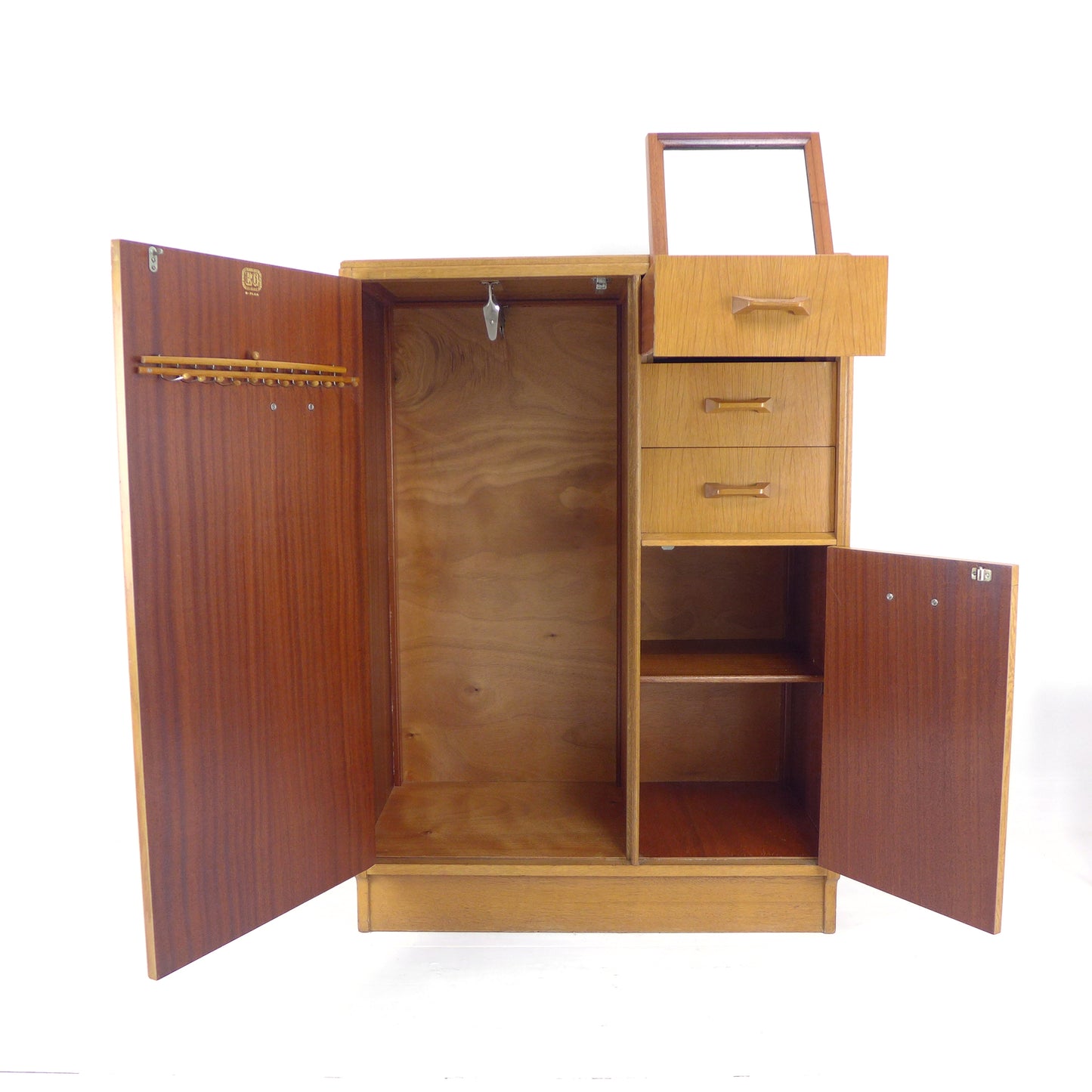 Vintage G PLAN Wardrobe - Gentleman's Tallboy with Drawers - Mid Century