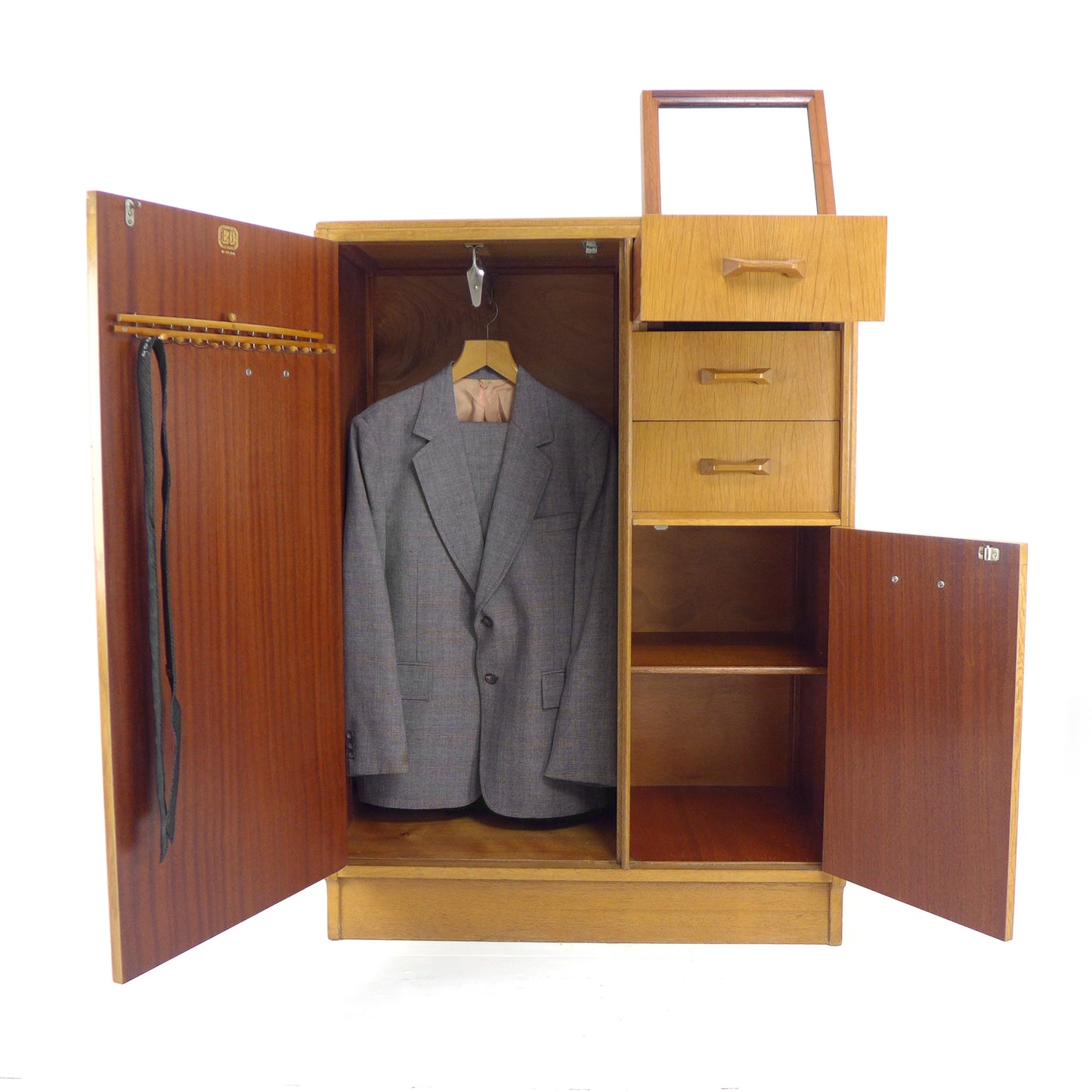 Vintage G PLAN Wardrobe - Gentleman's Tallboy with Drawers - Mid Century