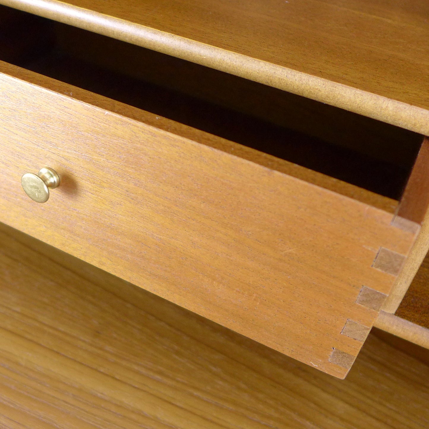 Mid Century NATHAN Teak Desk / Writing Bureau - Home Office Station with Storage