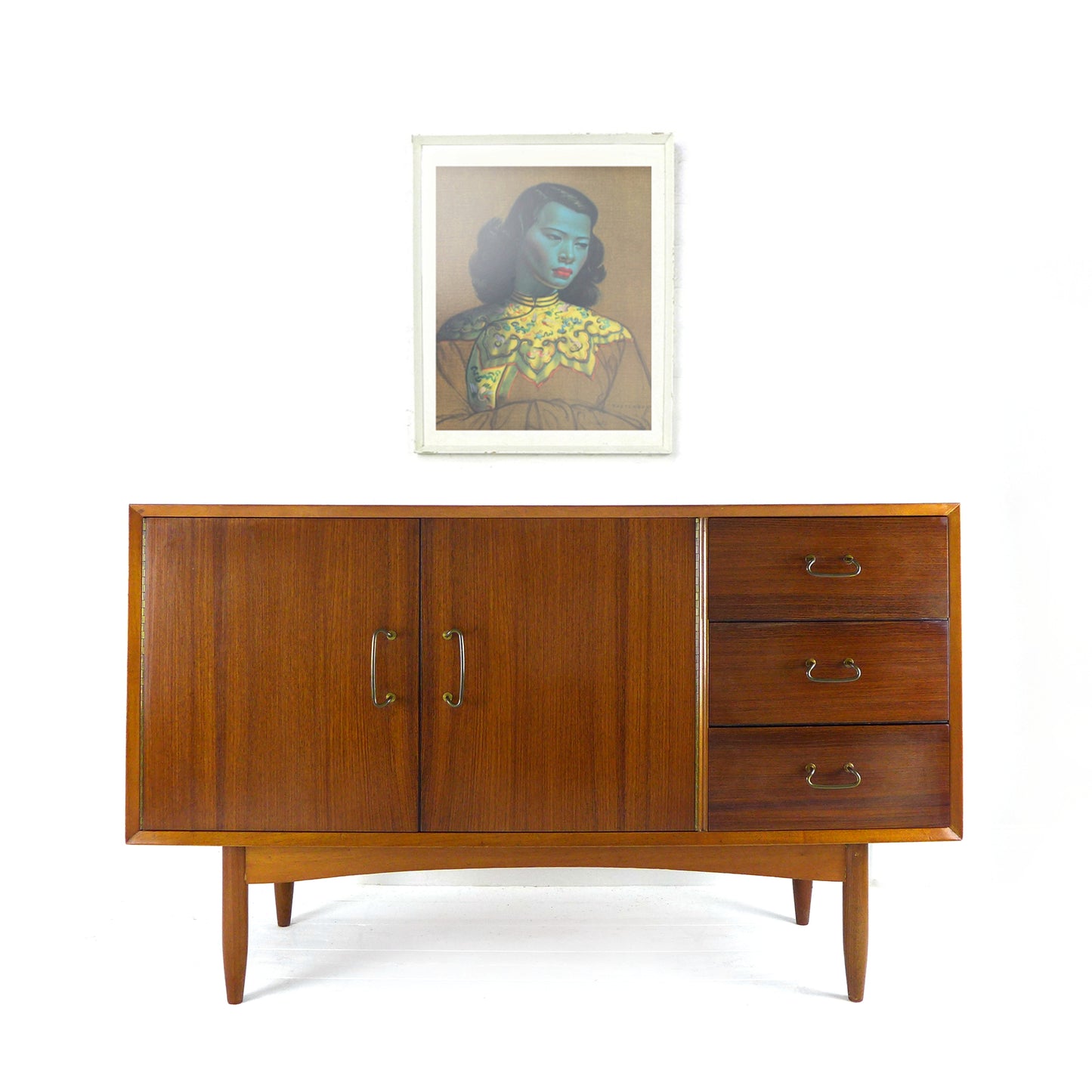 Mid Century VANSON Rosewood & Teak Sideboard by Peter Hayward - Record / Drinks Cabinet / Drawers