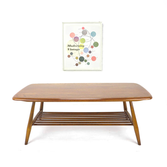 Ercol Coffee Table with Magazine Rack n.o. 398/459 - Vintage Mid Century Classic