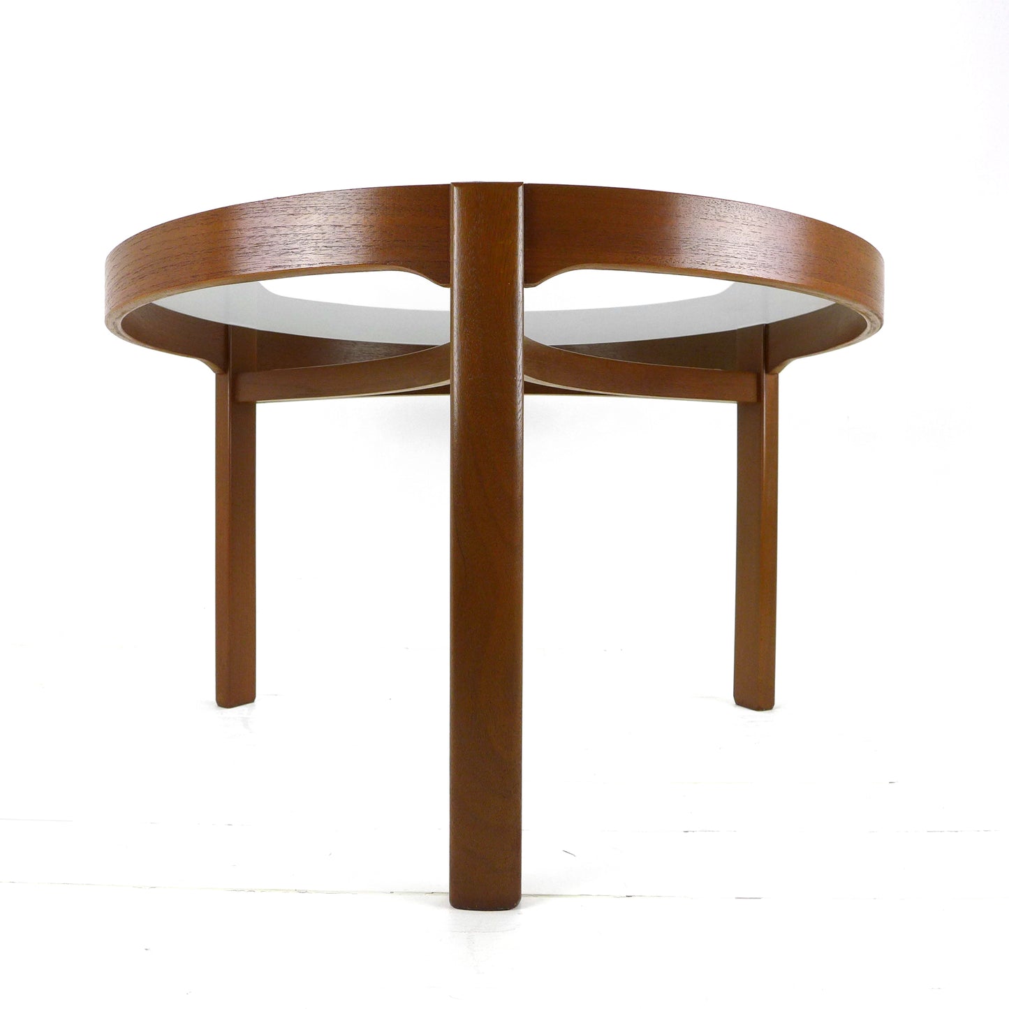 Mid Century Teak & Glass Round Coffee Table by Nathan Furniture