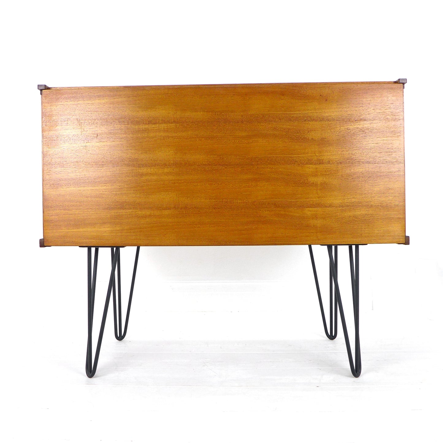 Mid Century Teak Drinks Cabinet / Compact Sideboard on Hairpin Legs - Beaver & Tapley