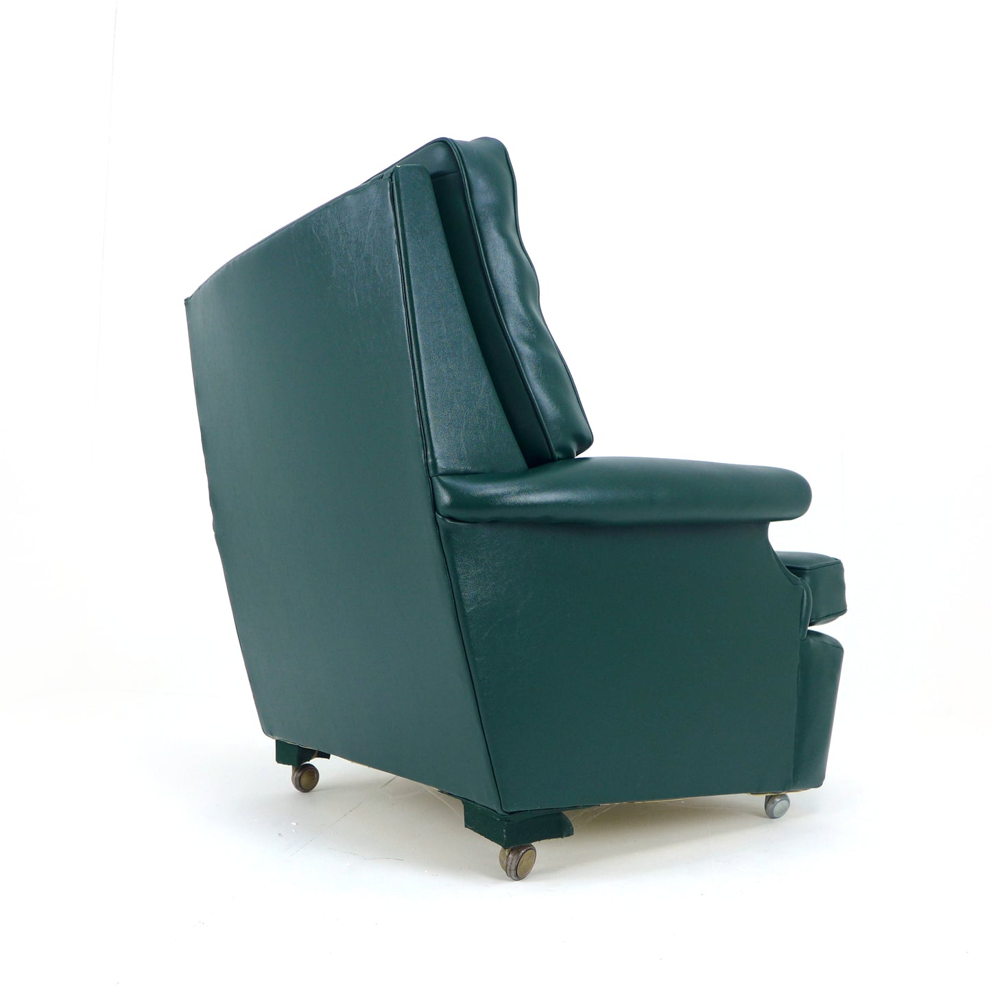 Pair Mid Century PARKER KNOLL Armchairs in Green Vinyl