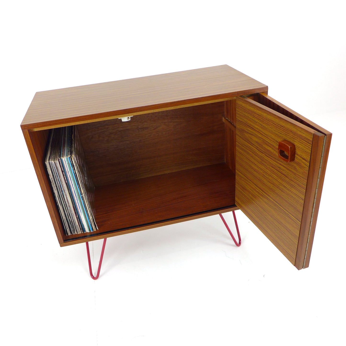 Vintage Bi-Fold Record Cabinet on Hairpin Legs