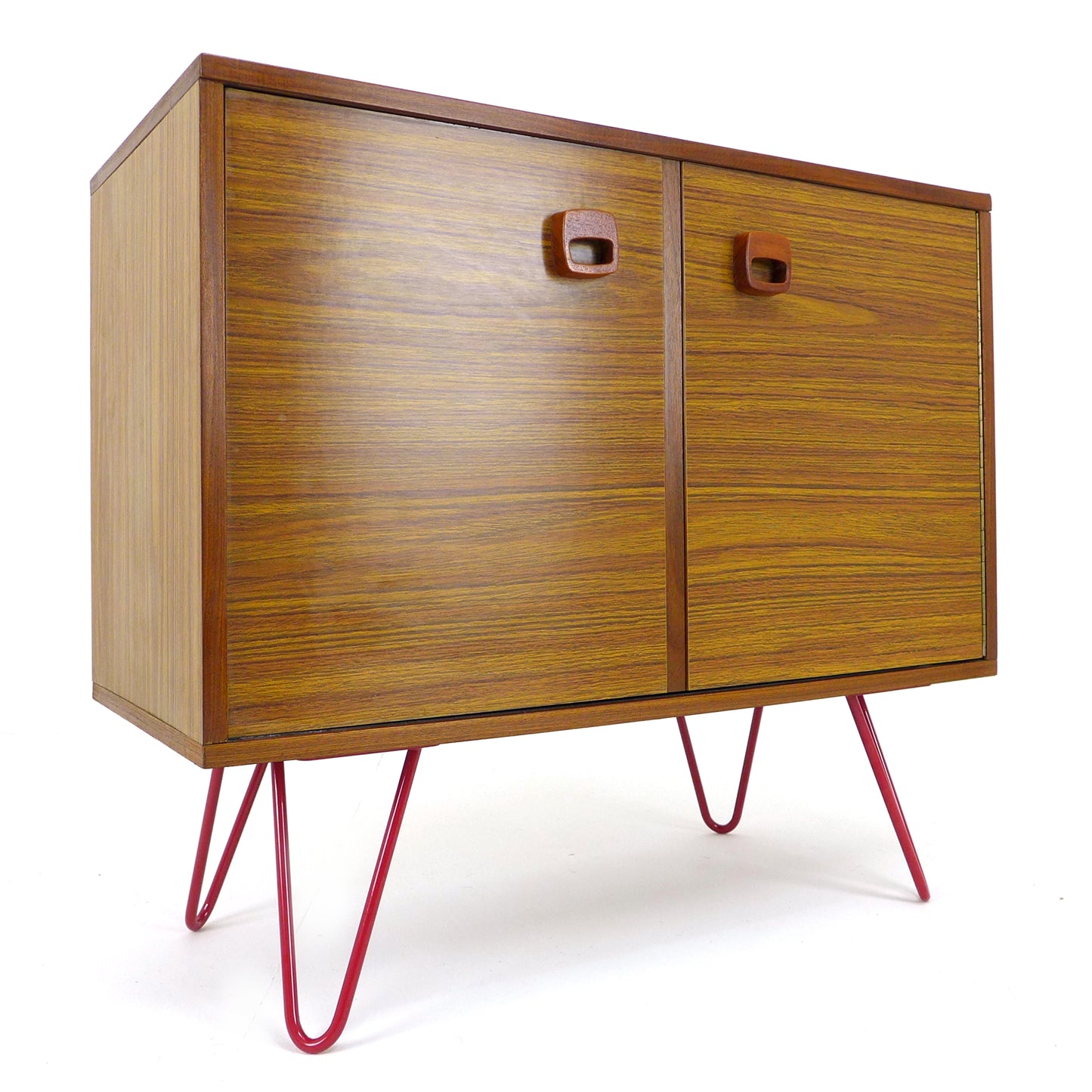 Vintage Bi-Fold Record Cabinet on Hairpin Legs