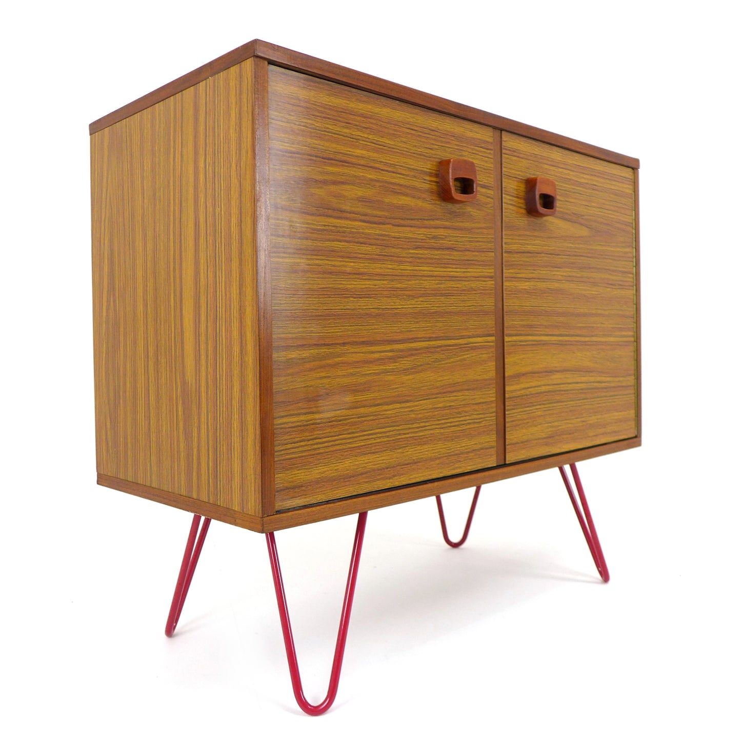 Vintage Bi-Fold Record Cabinet on Hairpin Legs