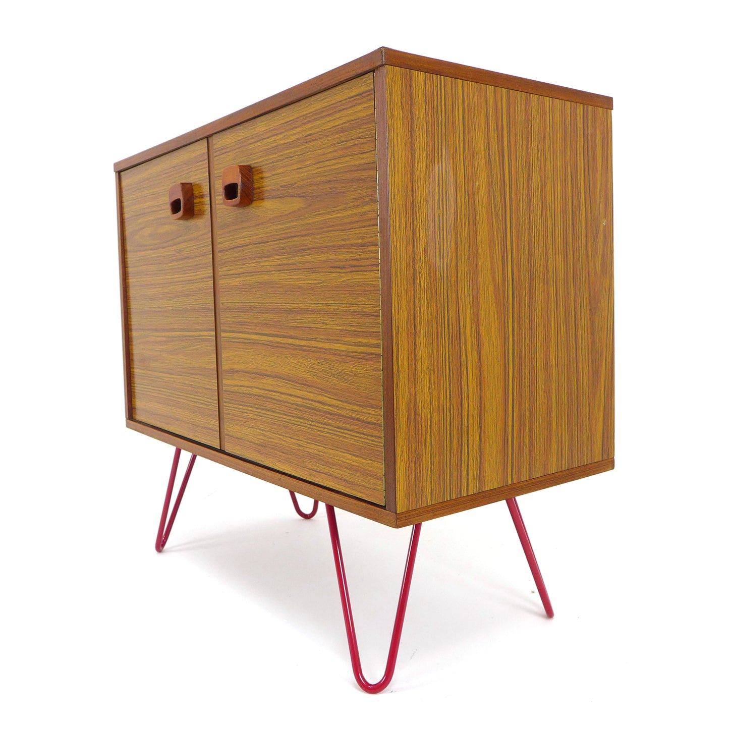 Vintage Bi-Fold Record Cabinet on Hairpin Legs