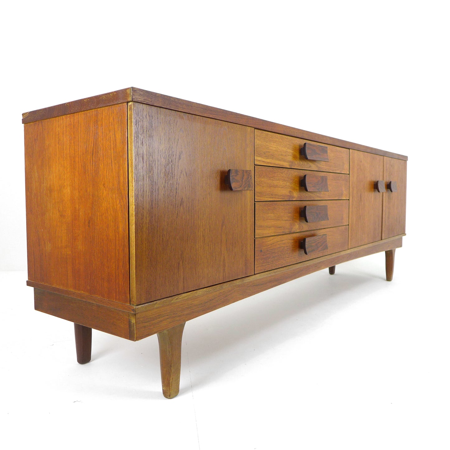 Mid Century Teak Sideboard by Bath Cabinet Makers - XL 7ft