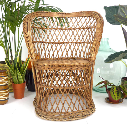 Vintage 1970s Rattan Peacock Chair - Mid Century Bohemian